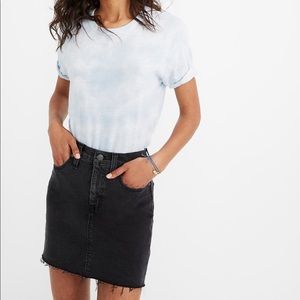 Madewell Stretch Denim Straight Mini Skirt in Ash